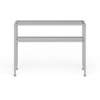 SEI Furniture Price Matte Gold Metal Console Table with Shelf and Tempered Glass