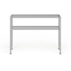 SEI Furniture Price Matte Gold Metal Console Table with Shelf and Tempered Glass