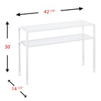 SEI Furniture Price Matte Gold Metal Console Table with Shelf and Tempered Glass