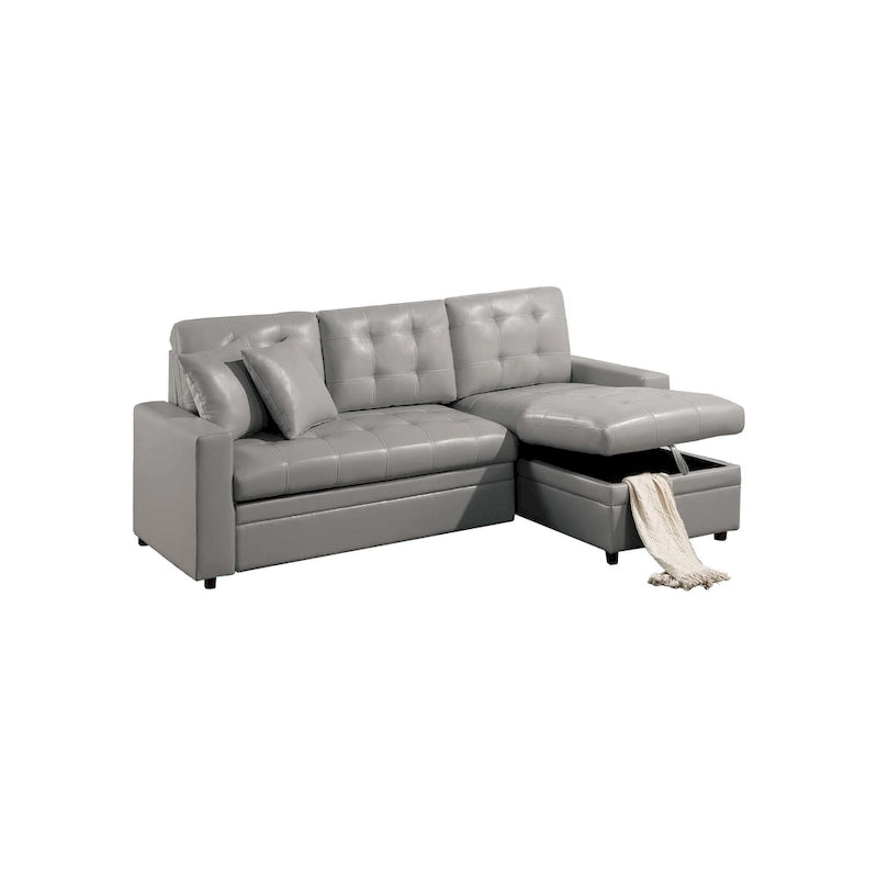 Poundex Reversible Convertible Sectional Sleeper with Storage