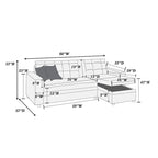 Poundex Reversible Convertible Sectional Sleeper with Storage