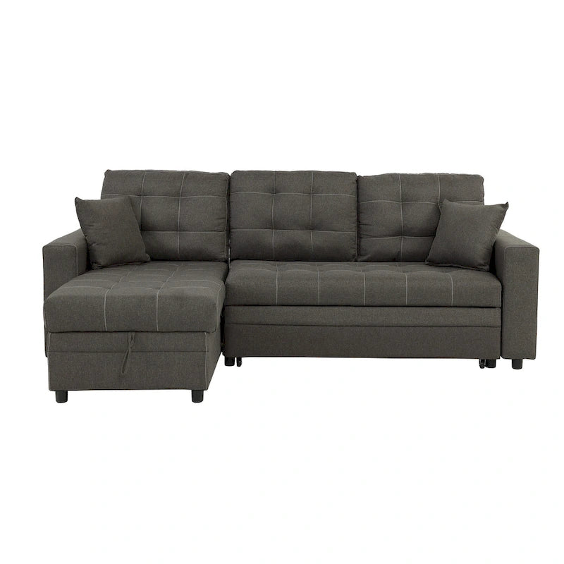 Poundex Reversible Convertible Sectional Sleeper with Storage