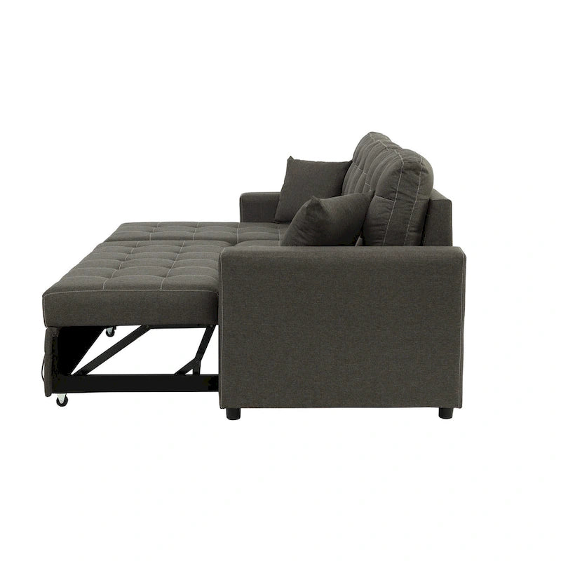 Poundex Reversible Convertible Sectional Sleeper with Storage