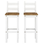 Wood Bar Height Dining Set of Drop Leaf Table and 2 Chairs Corona Collection