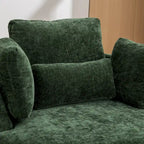 42.3 W Upholstered Swivel Accent Chair with 4 Pillows and Half-Moon Storage Ottoman