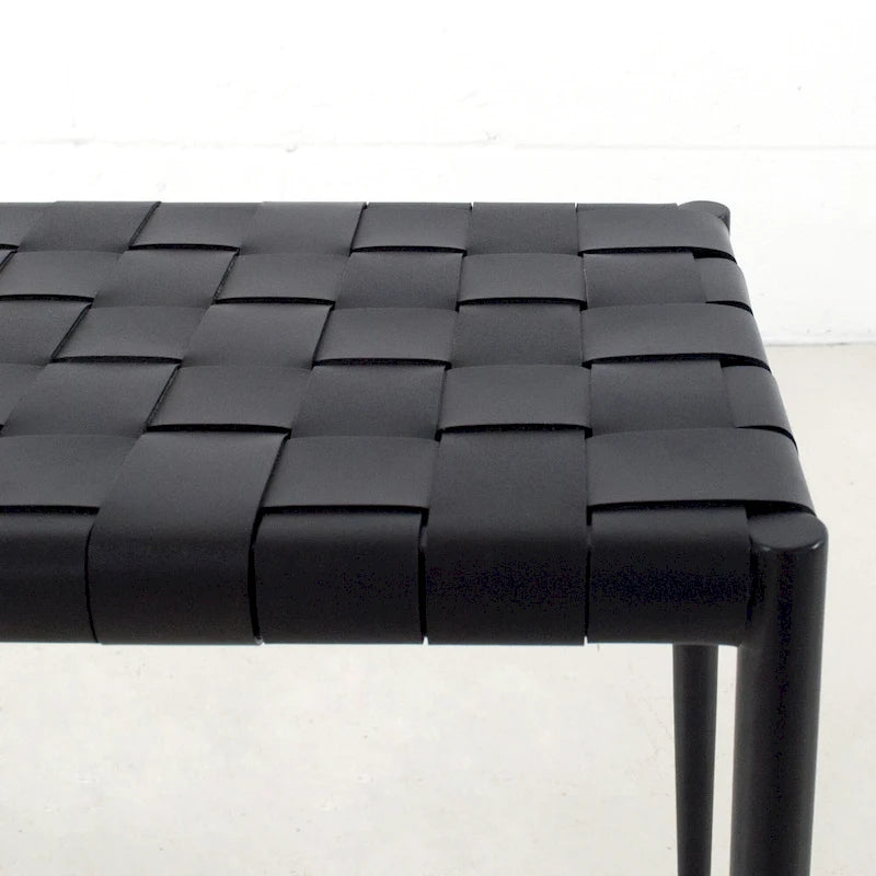 Soho Mid-Century Modern Leather Weave Coffee/Bench 28-inches/ 47-inches