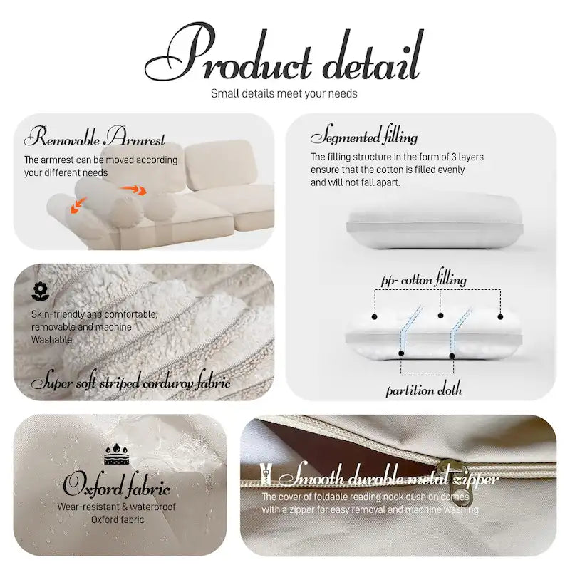 WOWMAX Convertible Love Seat Sofa Floor Bed Chair