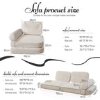 WOWMAX Convertible Love Seat Sofa Floor Bed Chair