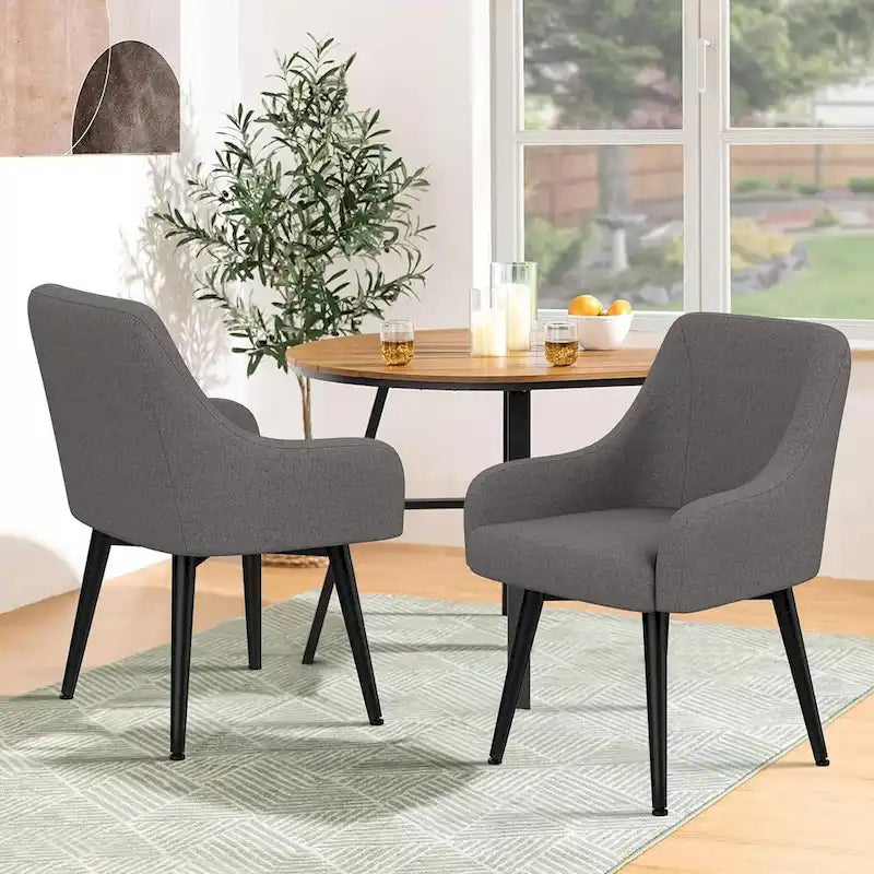 Swivel Dining Chairs Set of 2 Upholstered Accent Chairs Living Room Chairs Desk Office Arm Chair