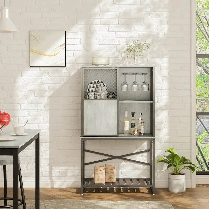 Buffet Sideboard Wine Cabinet with Sliding Door