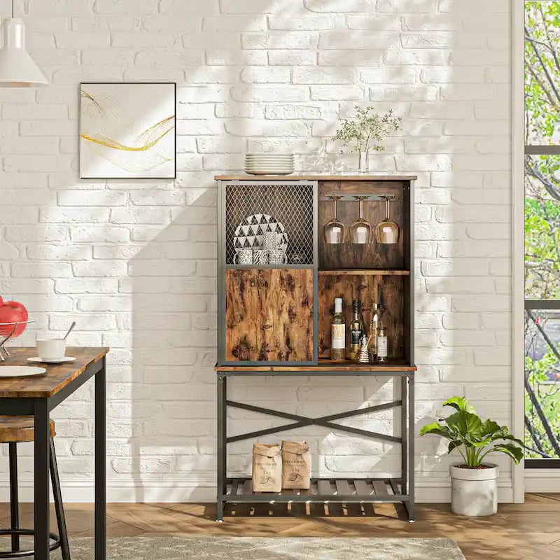 Buffet Sideboard Wine Cabinet with Sliding Door