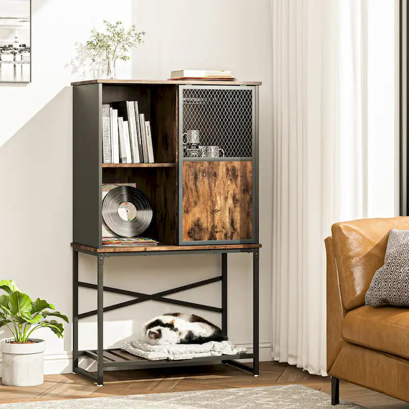 Buffet Sideboard Wine Cabinet with Sliding Door