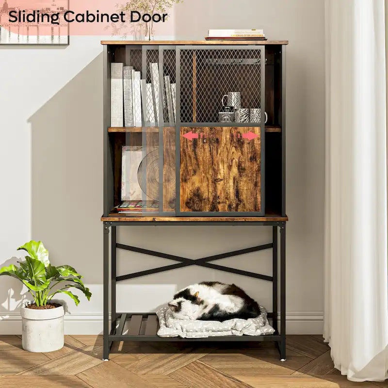 Buffet Sideboard Wine Cabinet with Sliding Door