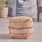 Caiman Handcrafted Boho Fabric Pouf by Christopher Knight Home