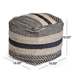 Caiman Handcrafted Boho Fabric Pouf by Christopher Knight Home
