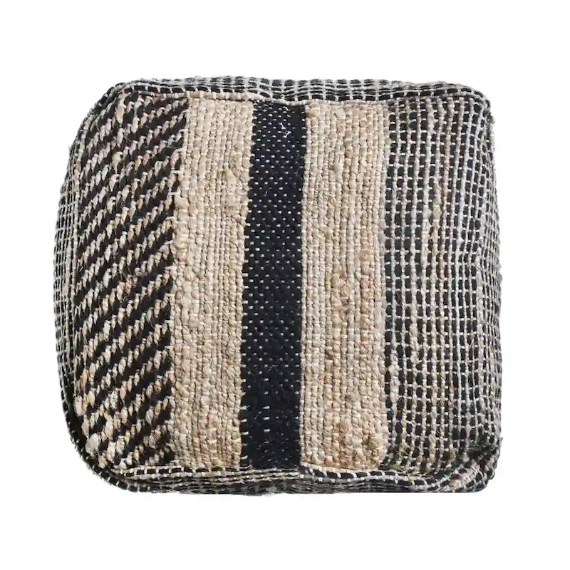 Caiman Handcrafted Boho Fabric Pouf by Christopher Knight Home
