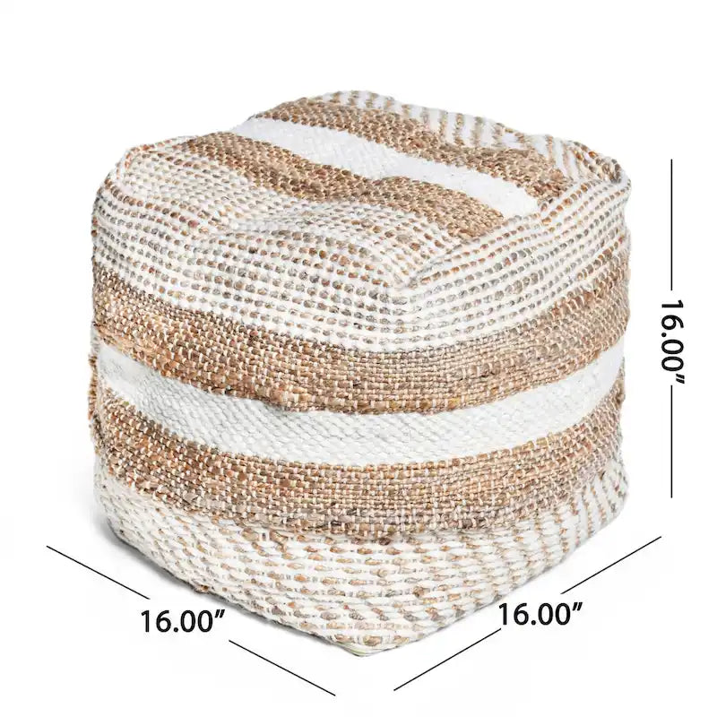 Caiman Handcrafted Boho Fabric Pouf by Christopher Knight Home