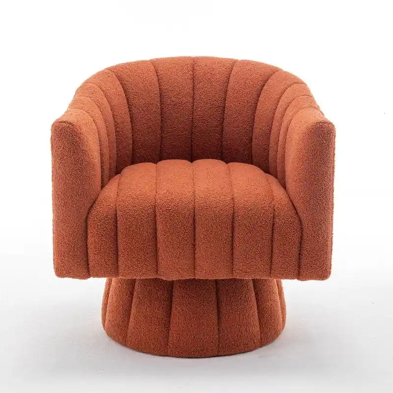 SEYNAR Modern Glam Velvet Upholstered Round Swivel Accent Barrel Chair