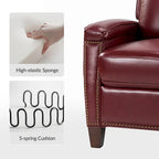 Gaspar Mid-Century Modern Pushback Recliner with Nailhead Trim by HULALA HOME