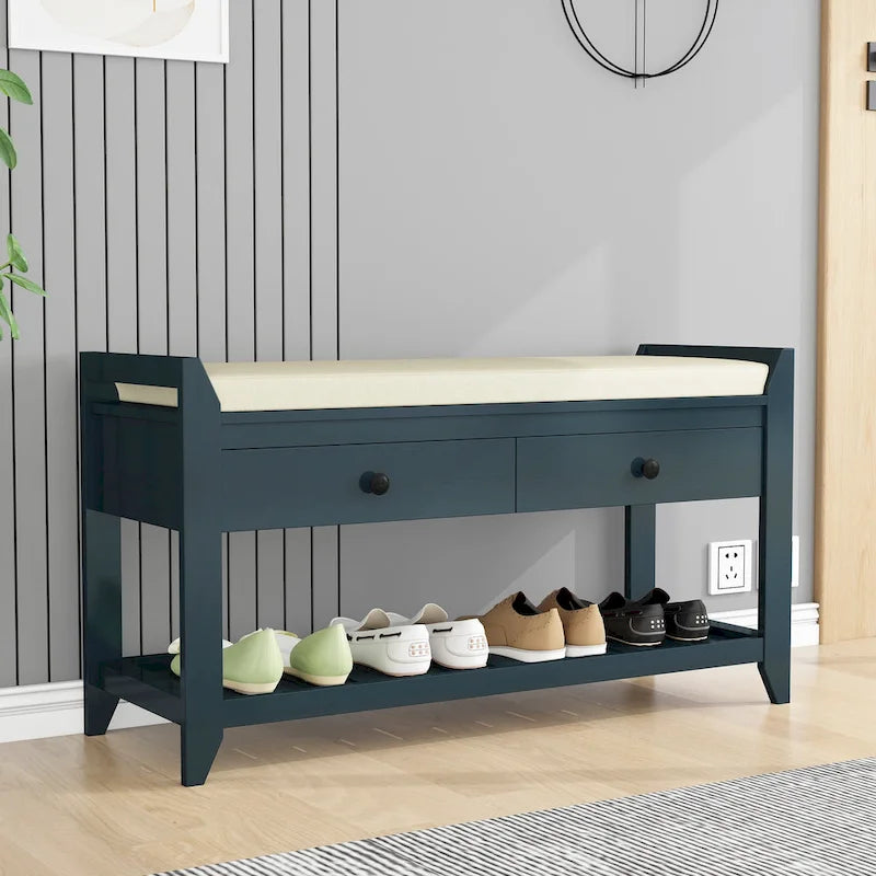 Entryway Storage Bench with Drawers