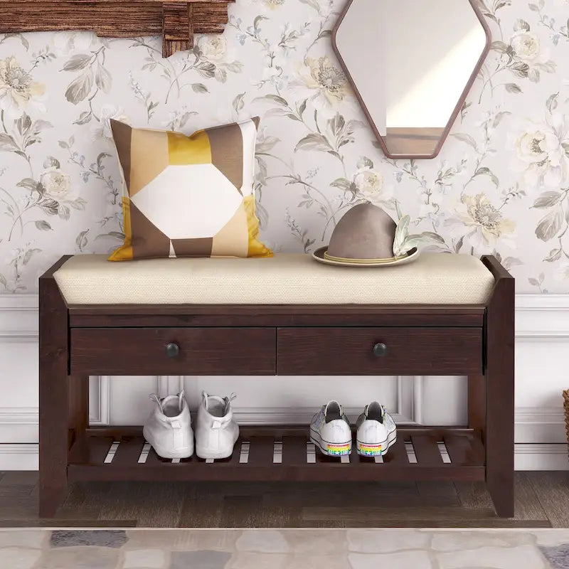 Entryway Storage Bench with Drawers