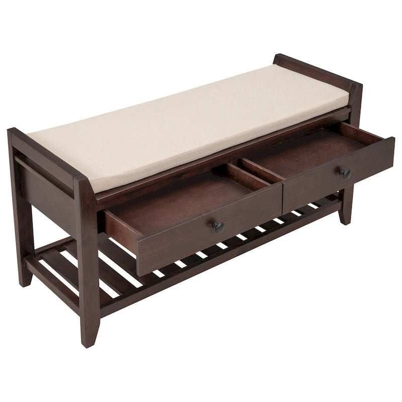 Entryway Storage Bench with Drawers