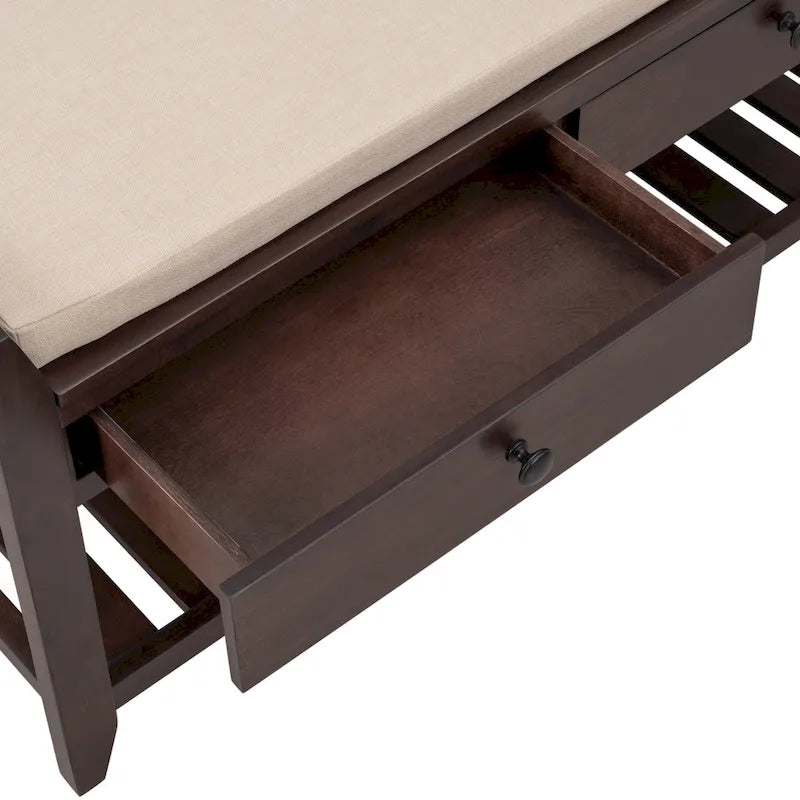 Entryway Storage Bench with Drawers