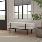HomePop upholstered Bench with Metal Base - Cream Boucle