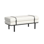 HomePop upholstered Bench with Metal Base - Cream Boucle