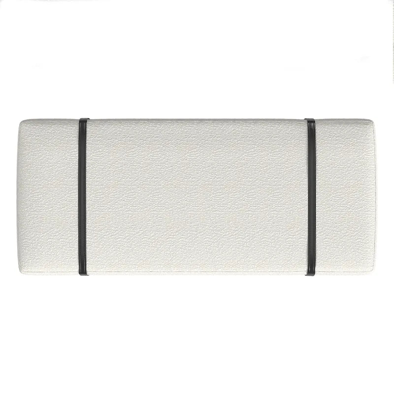 HomePop upholstered Bench with Metal Base - Cream Boucle