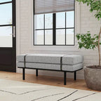 HomePop upholstered Bench with Metal Base - Cream Boucle