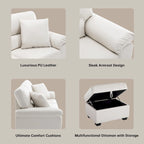 Morden Fort Upholstered Living Room Set, 2 Pieces - Faux Leather chair, Loveseat