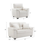 Morden Fort Upholstered Living Room Set, 2 Pieces - Faux Leather chair, Loveseat