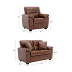 Morden Fort Upholstered Living Room Set, 2 Pieces - Faux Leather chair, Loveseat