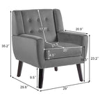 Set of 2 Velvet Living Room Accent Chair Upholstered Armchair