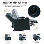 Leather Electric Power Recliner Chair with USB Ports and Cup Holders
