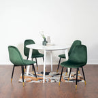 Roundhill Furniture Lassan Contemporary 5-Piece Dining Set, White Round Table and 4 Chairs