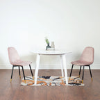 Roundhill Furniture Lassan Contemporary 5-Piece Dining Set, White Round Table and 4 Chairs