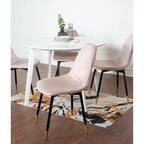 Roundhill Furniture Lassan Contemporary 5-Piece Dining Set, White Round Table and 4 Chairs