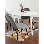 Roundhill Furniture Lassan Contemporary 5-Piece Dining Set, White Round Table and 4 Chairs