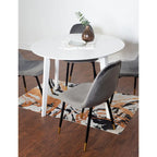 Roundhill Furniture Lassan Contemporary 5-Piece Dining Set, White Round Table and 4 Chairs