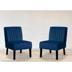 US Pride Nightingale Velvet Stripe Back Accent Chair Set of 2