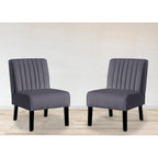 US Pride Nightingale Velvet Stripe Back Accent Chair Set of 2