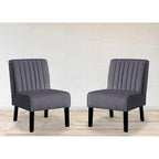 US Pride Nightingale Velvet Stripe Back Accent Chair Set of 2