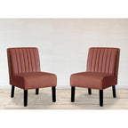 US Pride Nightingale Velvet Stripe Back Accent Chair Set of 2