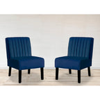 US Pride Nightingale Velvet Stripe Back Accent Chair Set of 2