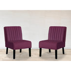 US Pride Nightingale Velvet Stripe Back Accent Chair Set of 2