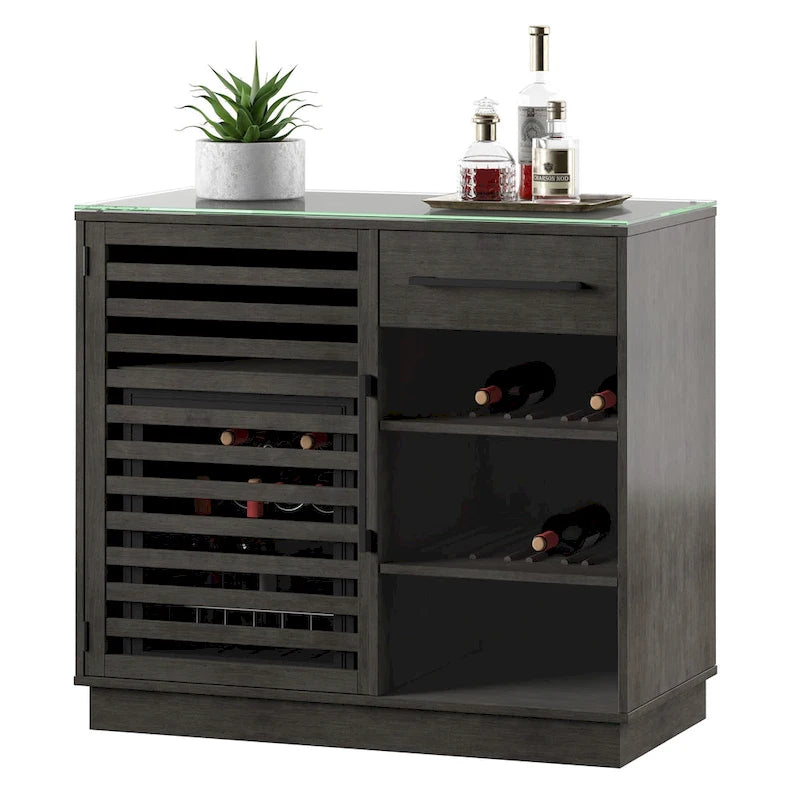 Bar Cabinet with Compressor Cooler and Reversible Shelves
