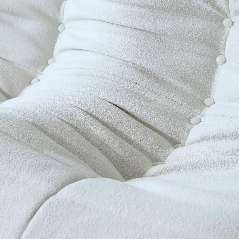 Modern Bean Bag Chair, Teddy Fabric Lounger Chair Lazy Sofa Set