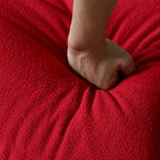 Modern Bean Bag Chair, Teddy Fabric Lounger Chair Lazy Sofa Set